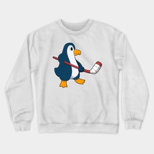 Penguin at Ice hockey with Ice hockey stick Crewneck Sweatshirt